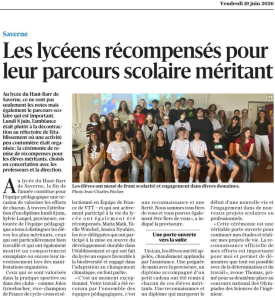 DNA du 19 juin 2026 - Les lycéens récompensés pour leurs parcours scolaire méritant.